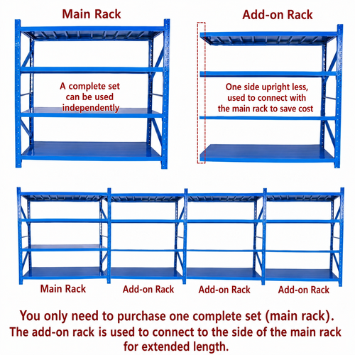 Add-On Bay | 2m H x 2m W x 600mm D | Heavy Duty Shelving