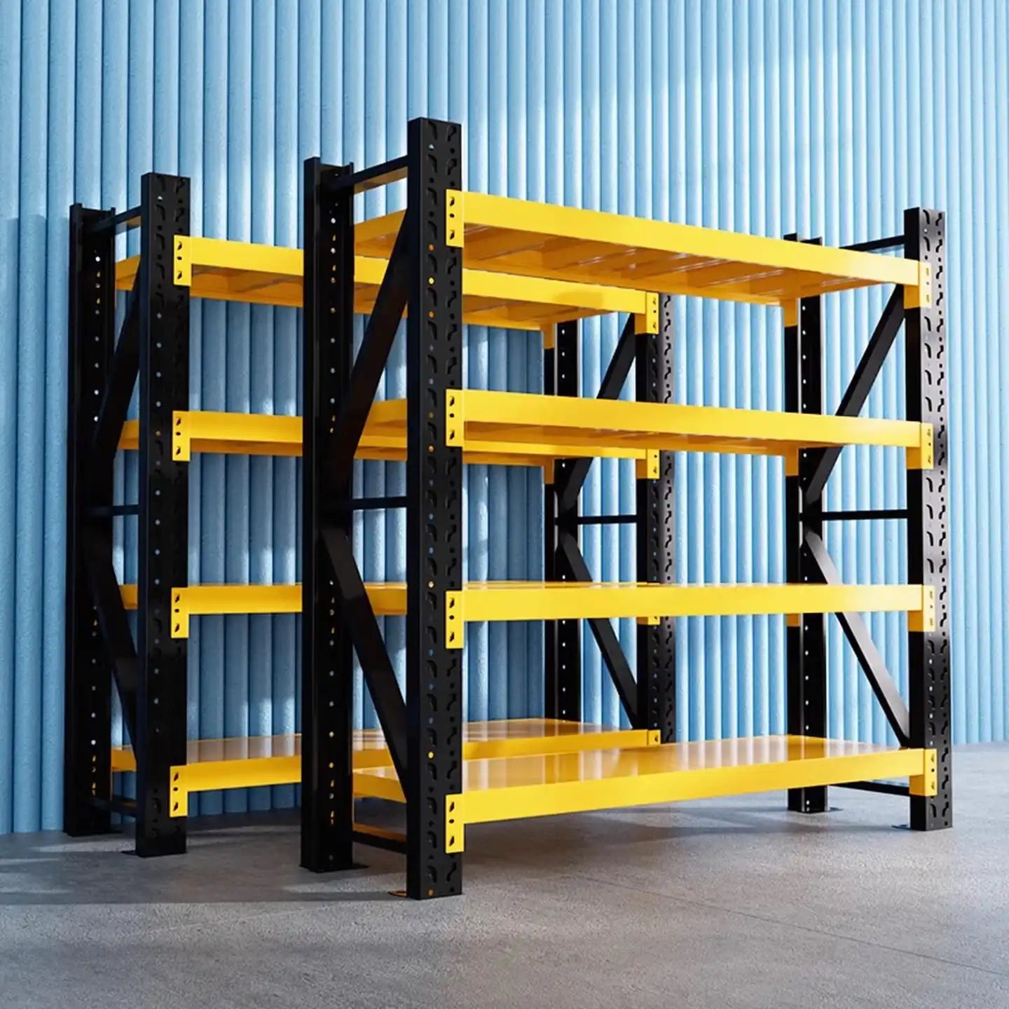 Premium Heavy Duty Industrial Pallet Rack - 4-Tier Adjustable Warehouse Storage Shelving(Up to 2000kg)