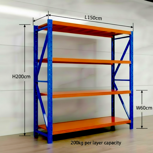 Heavy Duty 4-Tier Metal Storage Shelves | 800kg Capacity | Workshop & Garage